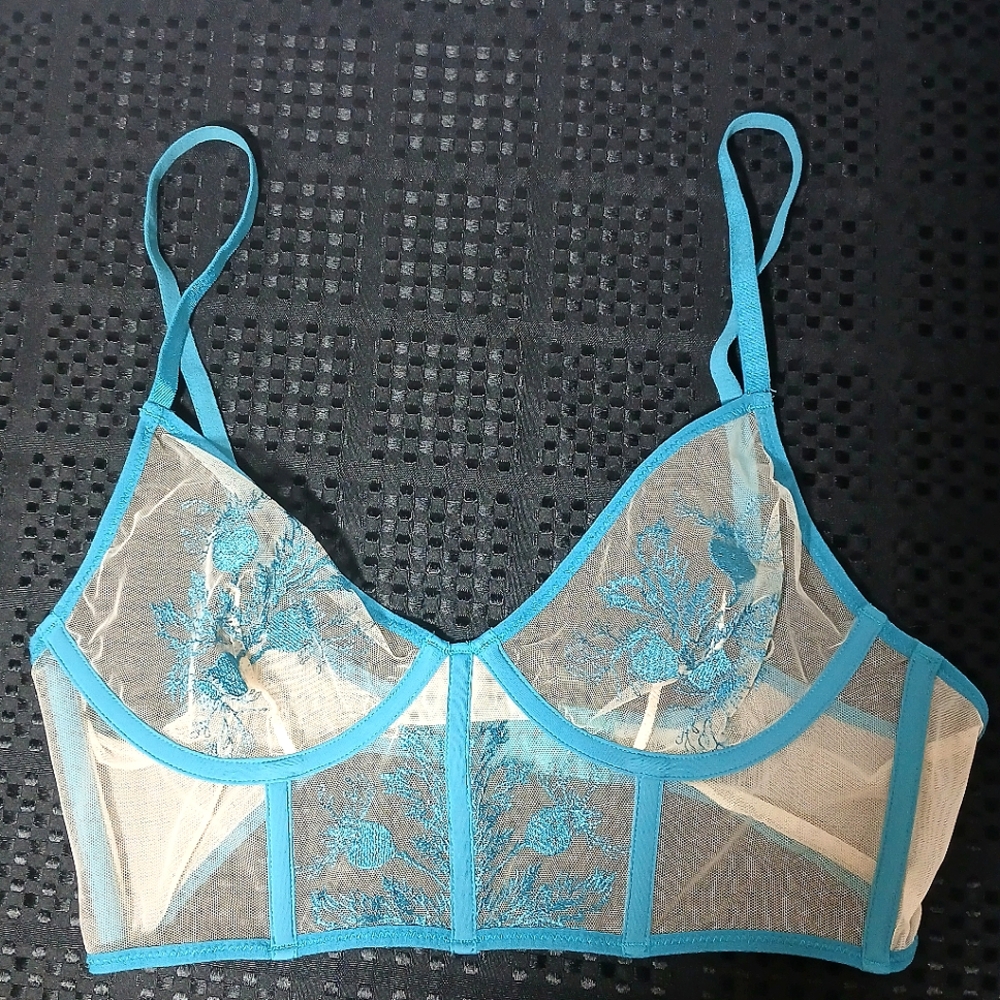 Thistle and Spire Teal Botanical Longline Bra